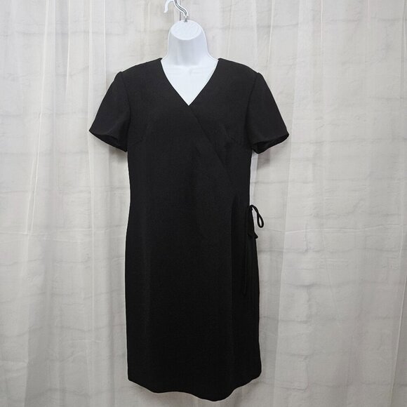 Vintage Talbots Dress Black Classic Sheath Minimalist Retro 8 - Picture 1 of 14